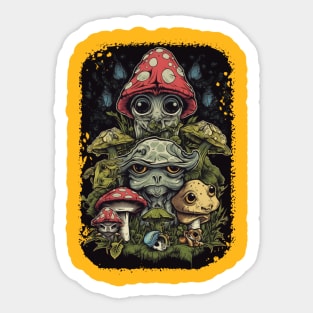 Frogs And Shrooms Sticker